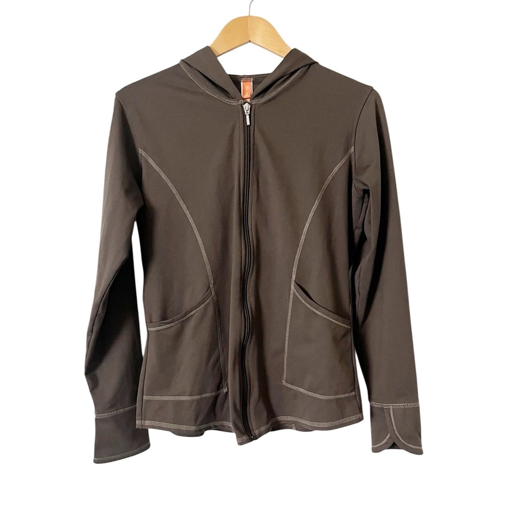 Lucy‎ Brown Zip-Up Athletic Jacket with Pockets Women’s Size Medium